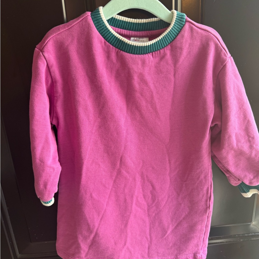 Hanna Andersson 3T girls Purple and Teal Sweater